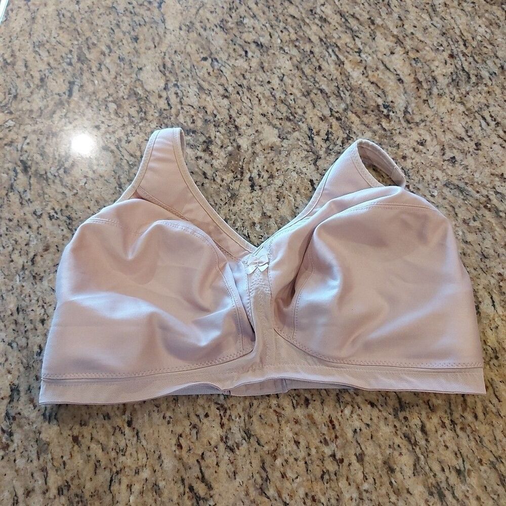 Glamorise RN 15564 Beige Full Coverage Unlined Wireless Bra Size 42I